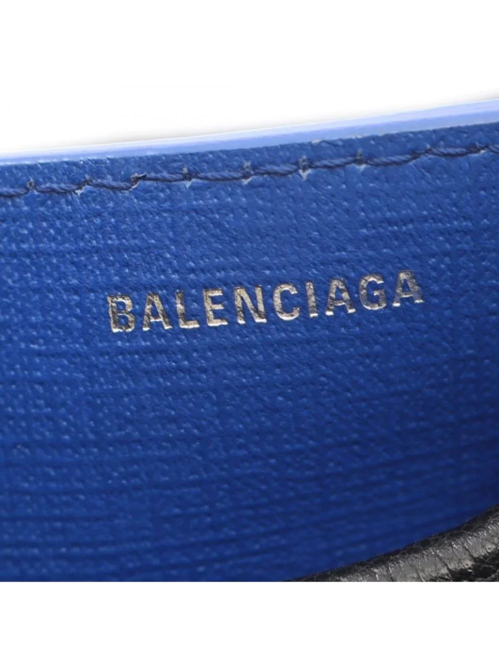 Balenciaga Tote Shopping Xxs 2-Way Blue Black Leather